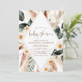 Pampas Grass Baby shower Boho Eucalyptus Kaart (Staand voorkant)