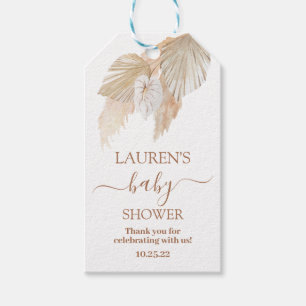 Pampas Grass baby shower étiquettes cadeaux