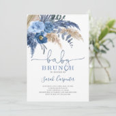 Pampas Grass Baby shower Jongensuitnodiging Kaart (Staand voorkant)
