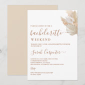 Pampas Grass Bachelorette Invitation Weekend (Devant / Derrière)
