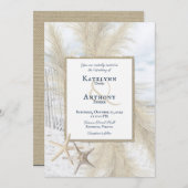 Pampas Grass Beach Wedding Kaart (Voorkant / Achterkant)