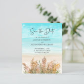 Pampas Grass Beach Wedding Save the Date (Staand voorkant)
