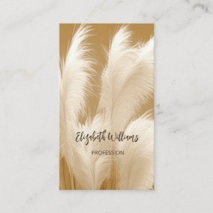 Pampas Grass Beige Sepia   QR-code Visitekaartje