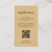 Pampas Grass Beige Sepia | QR-code Visitekaartje (Achterkant)