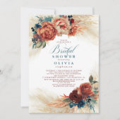 Pampas Grass Blauwgroen Blue Terracotta Vrijgezell Kaart (Voorkant)