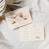 Pampas Grass Bloemen Brunt Sinaasappel Save The Da Aankondigingskaart