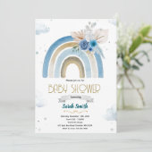 Pampas Grass blue boho rainbow invitation (Debout devant)