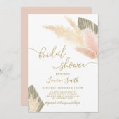 Pampas Grass blush Bridal Douche Invitation (Devant / Derrière)