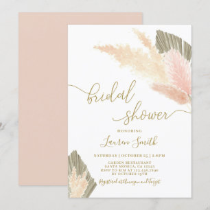 Pampas Grass blush Bridal Douche Invitation