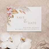 Pampas grass Blush Pink Floral Save the Date Kaart