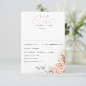 Pampas Grass Blush Rose Floral Mariage RSVP (Debout devant)