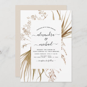 Pampas Grass Bohéian Boho Faire-part de mariage