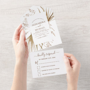 Pampas Grass Bohéian Boho Faire-part de mariage