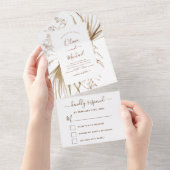 Pampas Grass Bohéian Boho Faire-part de mariage (Déchirure)