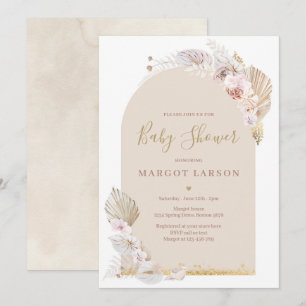 Pampas Grass Bohemian Arch Desert Baby shower Kaart
