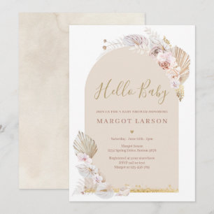 Pampas Grass Bohemian Arch Desert Baby shower Kaart