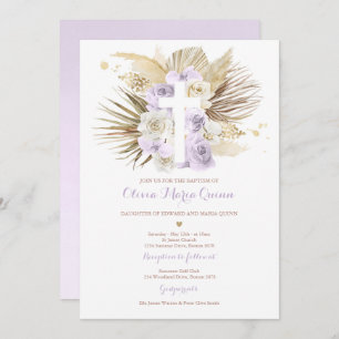 Pampas Grass Bohemian Baptism Boho Christening Kaart