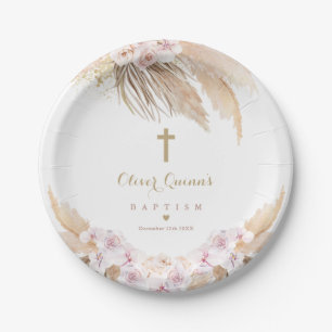 Pampas Grass Bohemian Baptism Boho Christening  Papieren Bordje