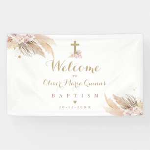 Pampas Grass Bohemian Baptism Persoonlijk Welkom Spandoek