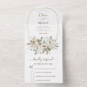 Pampas Grass Bohemian Boho Eucalyptus Weddenschap All In One Uitnodiging (Binnen)