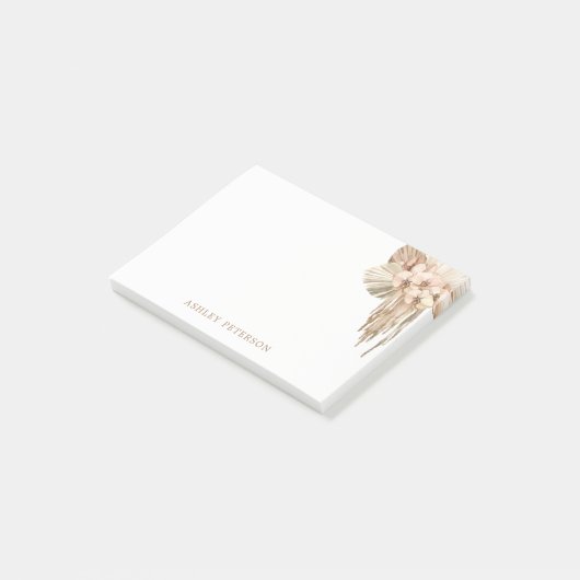 Pampas Grass Bohemian Boho Office Post-It Notes (Incliné)