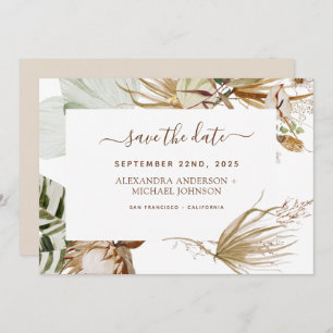 Pampas Grass Bohemian Boho Save the Date Kaart