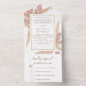Pampas grass Bohemian Boho tropical Weddenschap All In One Uitnodiging (Binnen)
