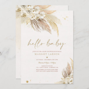Pampas Grass Bohemian Tropical Desert Baby shower Kaart