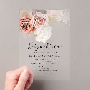 Pampas Grass Boho Baby in Bloom Girl Shower Acryl Uitnodigingen