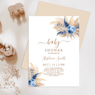 Pampas Grass Boho Baby shower Boy Kaart