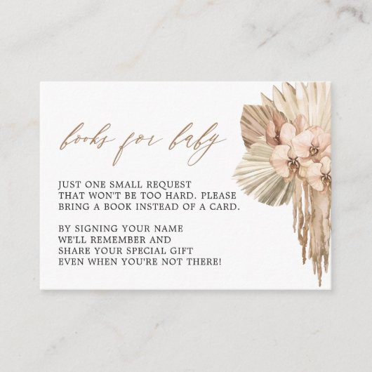 Pampas Grass Boho Baby shower de réservation Carte (Devant)