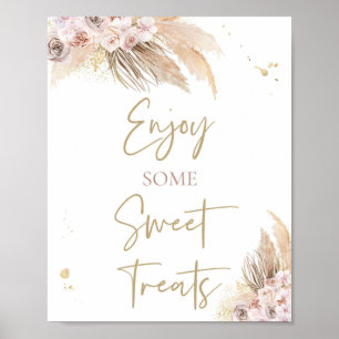Pampas Grass Boho Baby shower Favor Sign Decor Poster