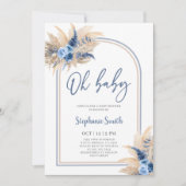 Pampas Grass Boho Baby shower garçon Invitation (Devant)