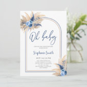 Pampas Grass Boho Baby shower garçon Invitation (Debout devant)