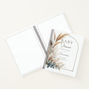 Pampas Grass Boho Baby shower gastenboek Notitieboek