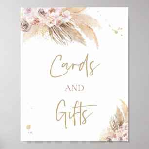 Pampas grass Boho Baby shower Kaarten and Gifts Si Poster