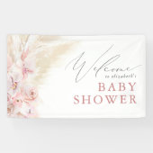 Pampas Grass Boho Baby shower Welkomstbanner Spandoek (Horizontaal)
