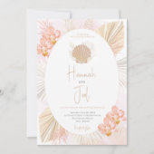 Pampas Grass Boho Beach Wedding Invitation (Devant)