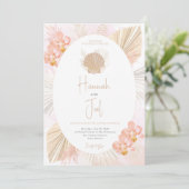 Pampas Grass Boho Beach Wedding Invitation (Debout devant)