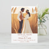 Pampas Grass Boho Bewaar de data Kaart (Staand voorkant)