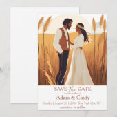 Pampas Grass Boho Bewaar de data Kaart (Voorkant / Achterkant)