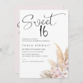 Pampas Grass Boho Bloemen Zoet 16e Verjaardag Kaart (Voorkant / Achterkant)