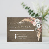 Pampas Grass Boho Blush Blanc Floral Bois RSVP (Debout devant)