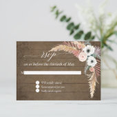 Pampas Grass Boho Blush Fleurs Blanches Bois RSVP (Debout devant)