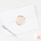 Pampas Grass Boho Bohemian Baby shower Ronde Sticker (Envelop)