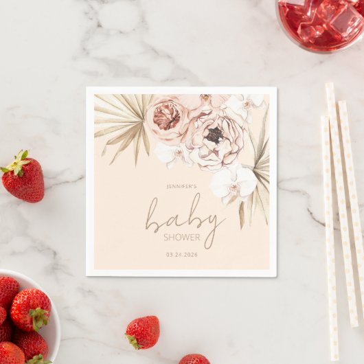 Pampas Grass Boho Bohemian Baby shower Servet (Insitu)