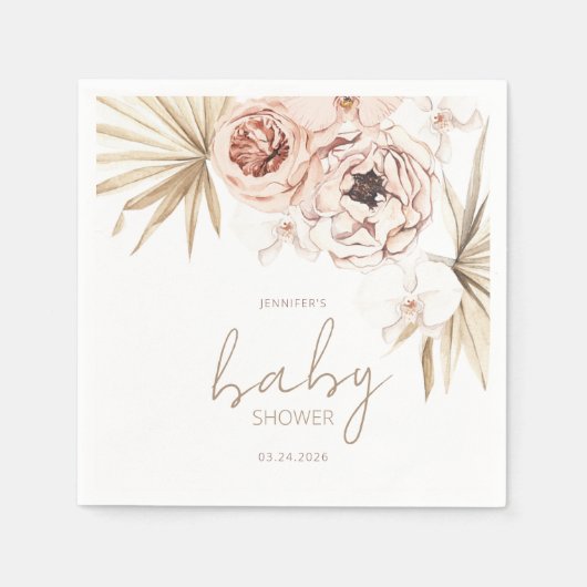 Pampas Grass Boho Bohemian Baby shower Servet (Voorkant)