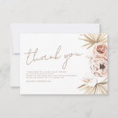 Pampas Grass Boho Bohemian Dank je Baby shower Bedankkaart (Voorkant)