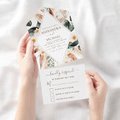 Pampas Grass Boho Bohemian Eucalyptus Weddenschap All In One Uitnodiging