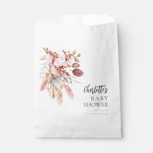 Pampas Grass Boho Botanisch Baby shower Bedankzakje (Voorkant)